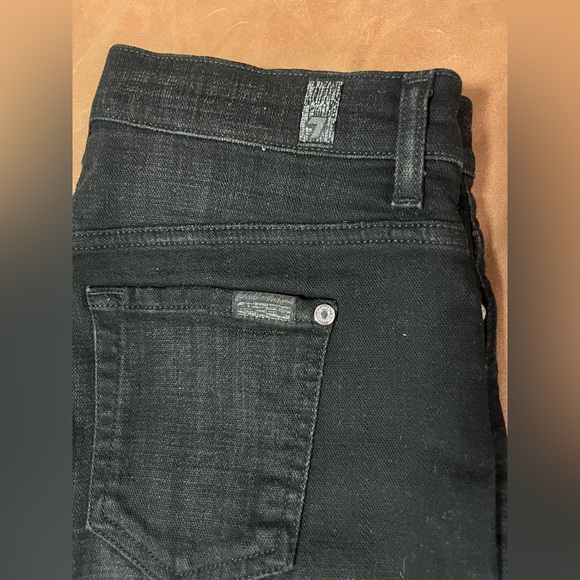7 For All Mankind Mid-Rise Cutoff Shorts in Black - Picture 3 of 15